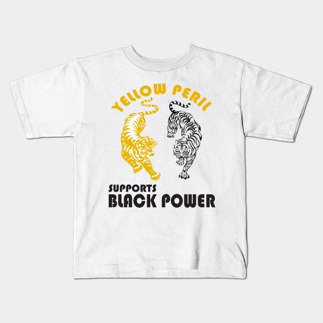 YEIIOW PERIL SUPPORTS BLACK POWER Kids T-Shirt by RedLineStore